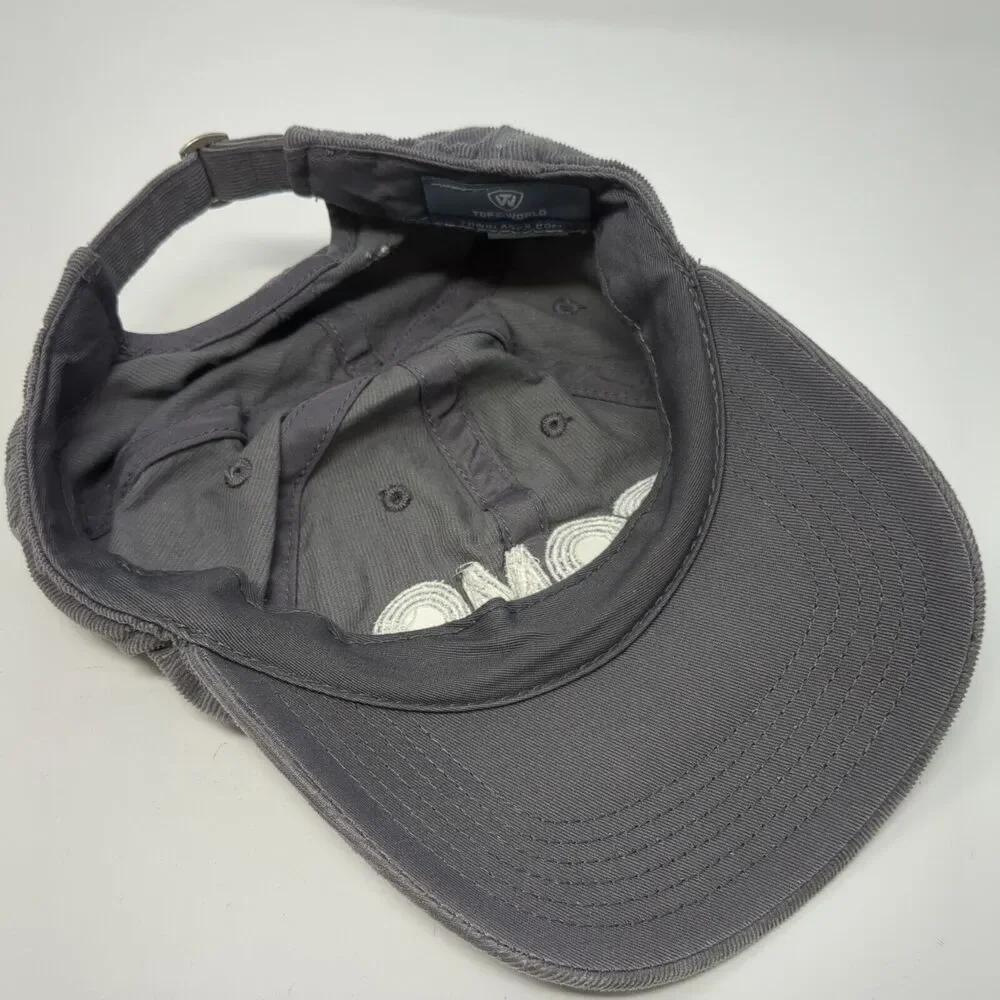 Como Slideback Hat Gray One Size Corduroy Top of the World 6 Panel